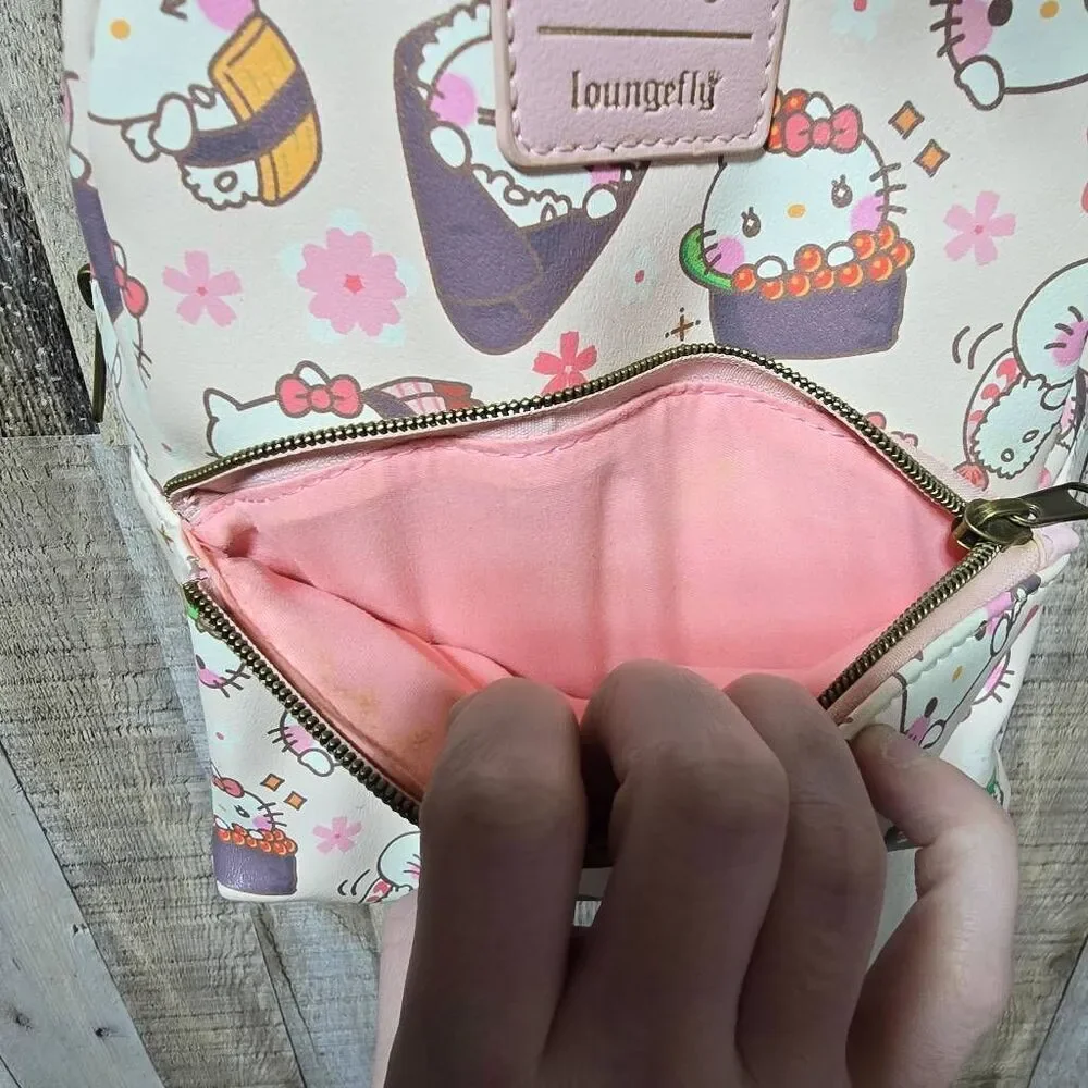 Hello Kitty Sushi Loungefly Kawaii Convertible Mini Backpack Sanrio